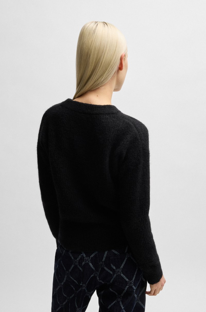 Hugo Boss Jersey Relaxed Fit Con Líneas De Eslabones De Punto