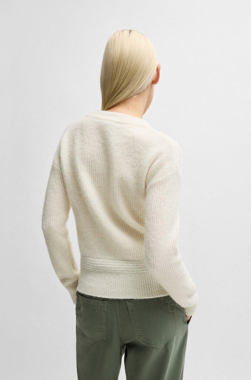 Hugo Boss Jersey Relaxed Fit Con Líneas De Eslabones De Punto