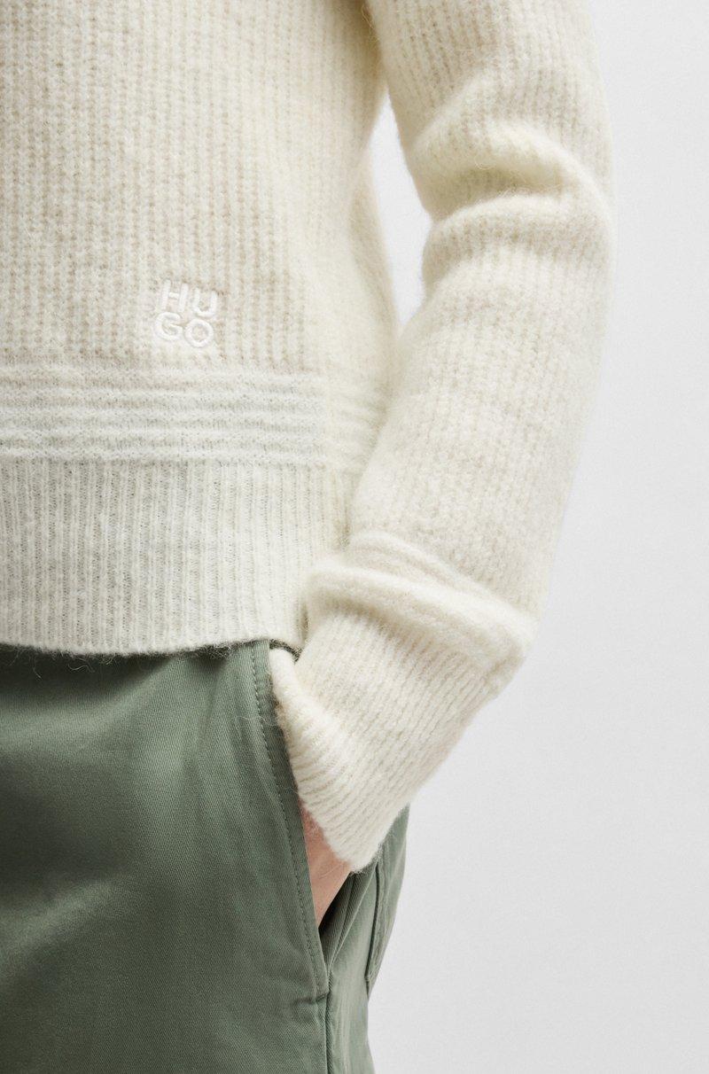 Hugo Boss Jersey Relaxed Fit Con Líneas De Eslabones De Punto