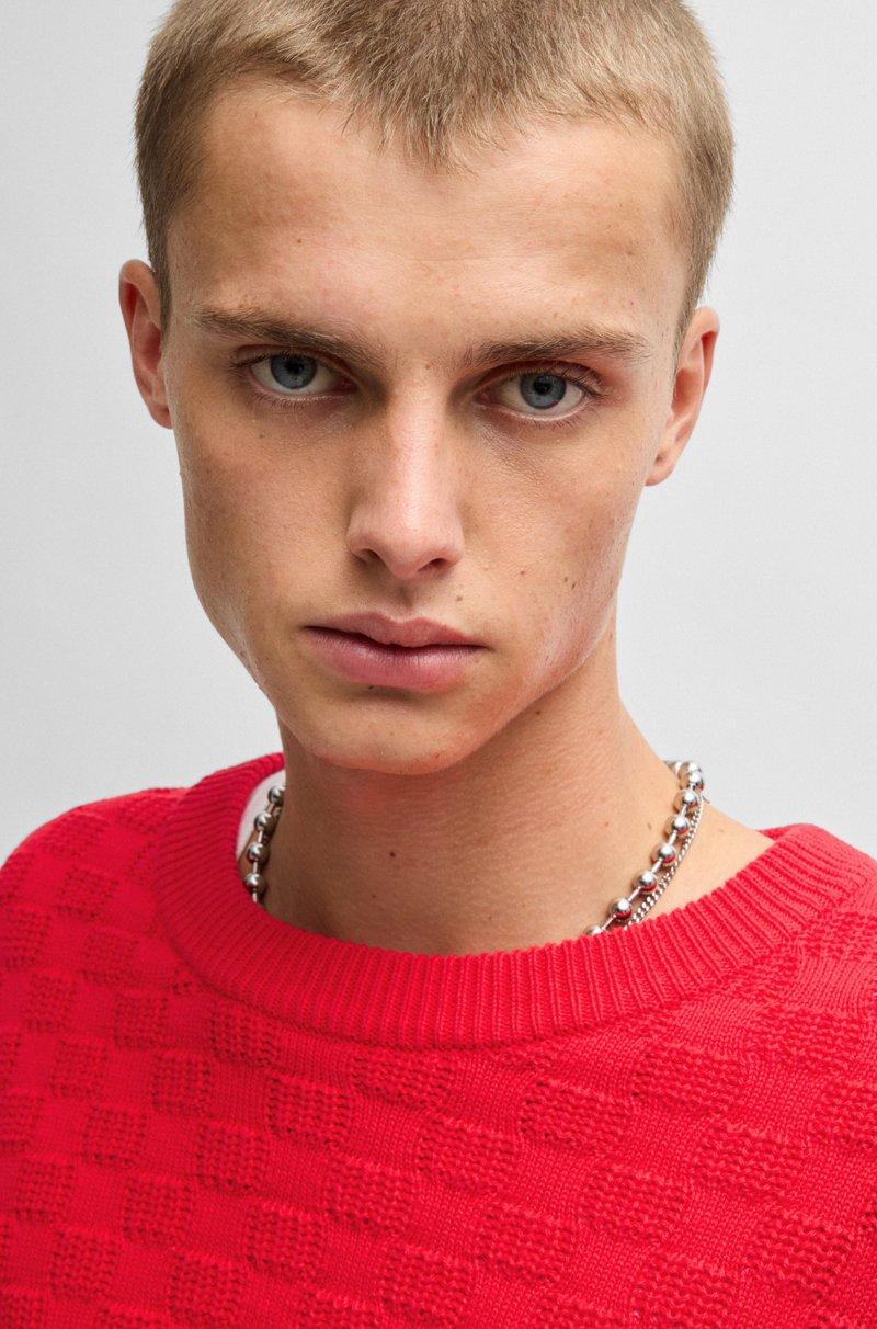 Hugo Boss Jersey Relaxed Fit De Algodón Con Motivo En Jacquard