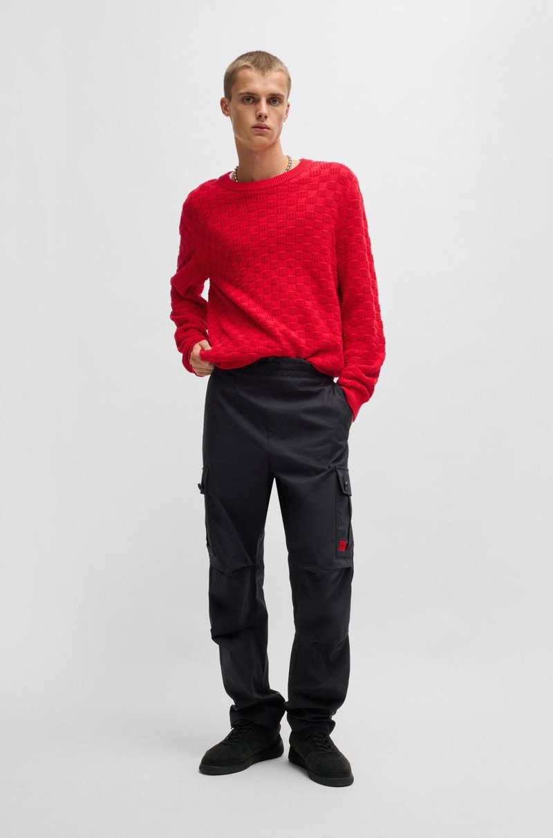 Hugo Boss Jersey Relaxed Fit De Algodón Con Motivo En Jacquard