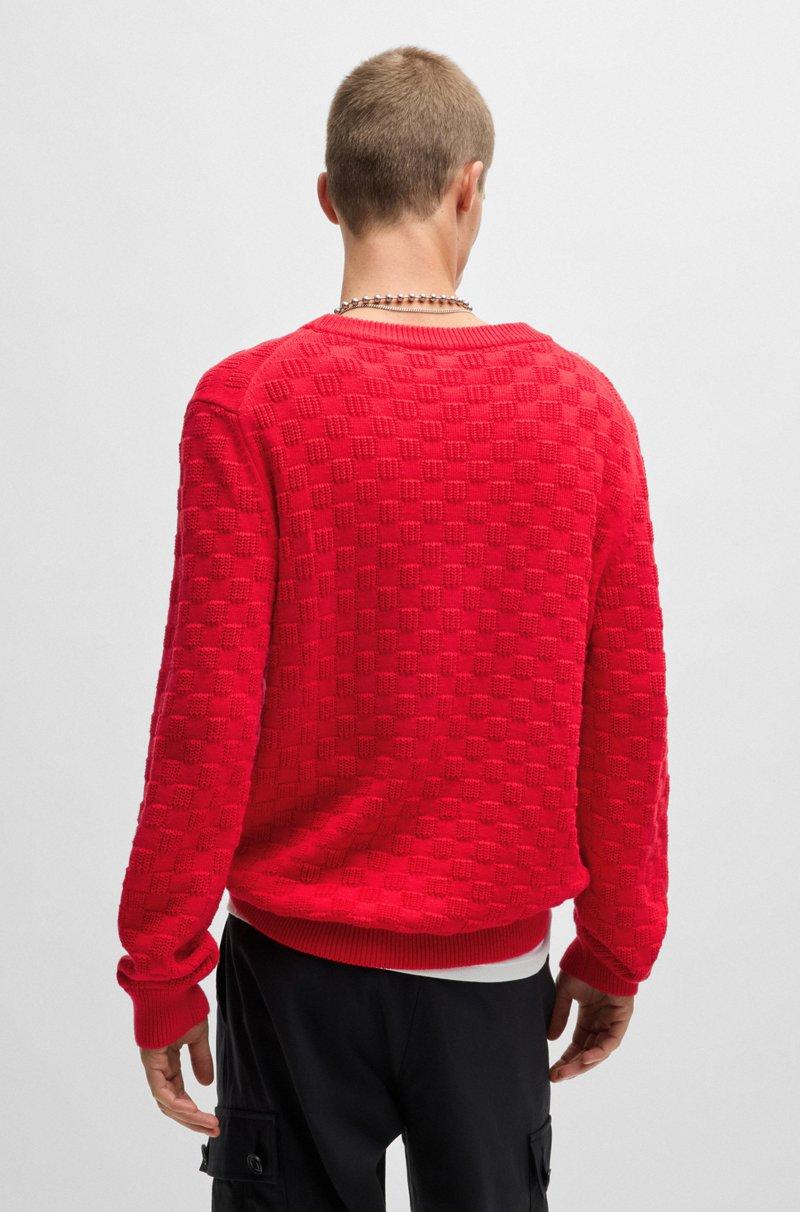 Hugo Boss Jersey Relaxed Fit De Algodón Con Motivo En Jacquard