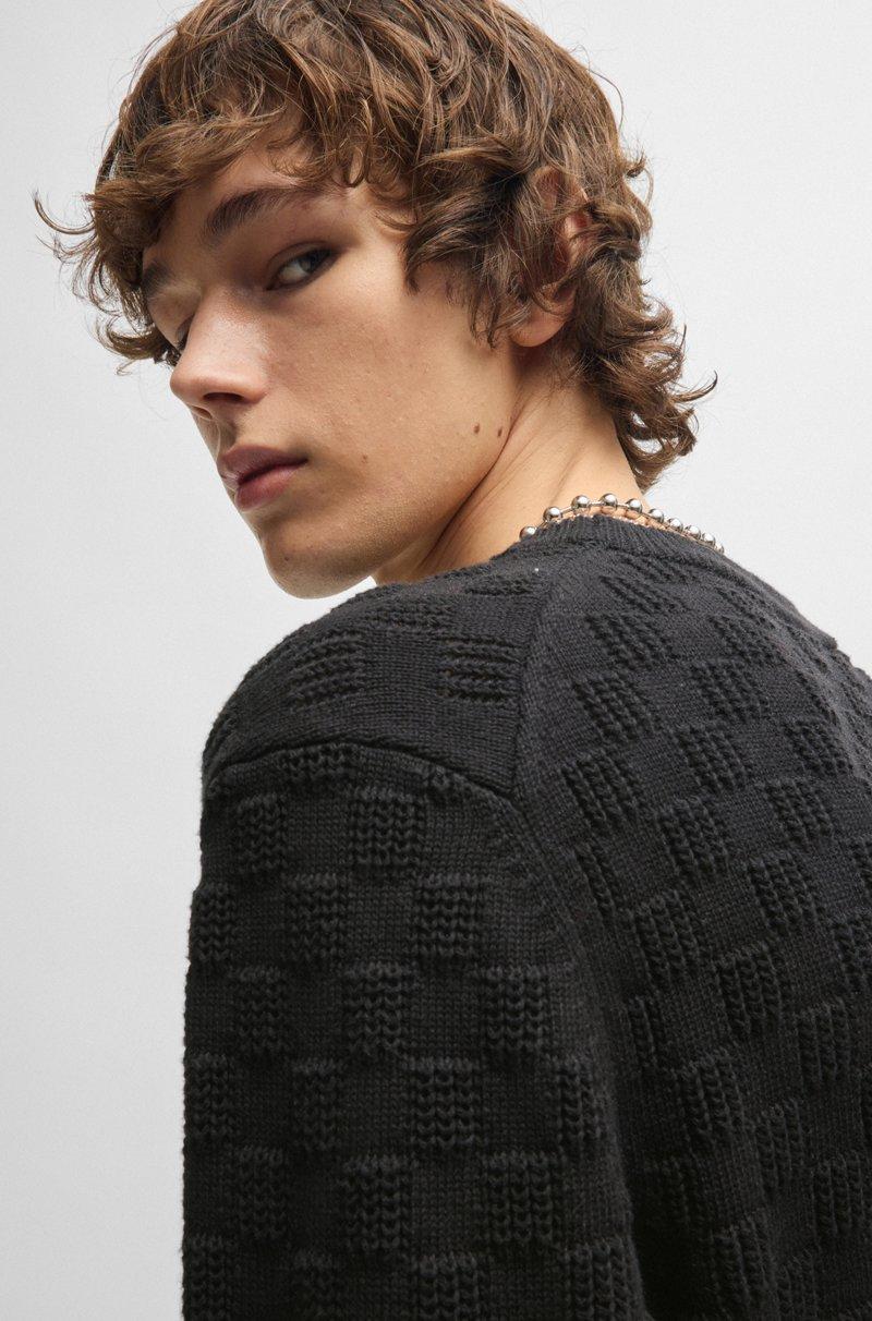 Hugo Boss Jersey Relaxed Fit De Algodón Con Motivo En Jacquard