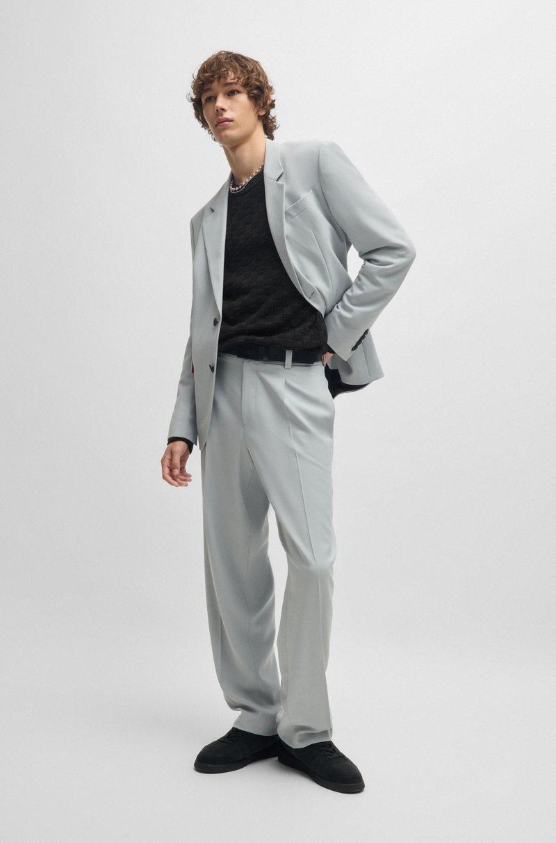 Hugo Boss Jersey Relaxed Fit De Algodón Con Motivo En Jacquard