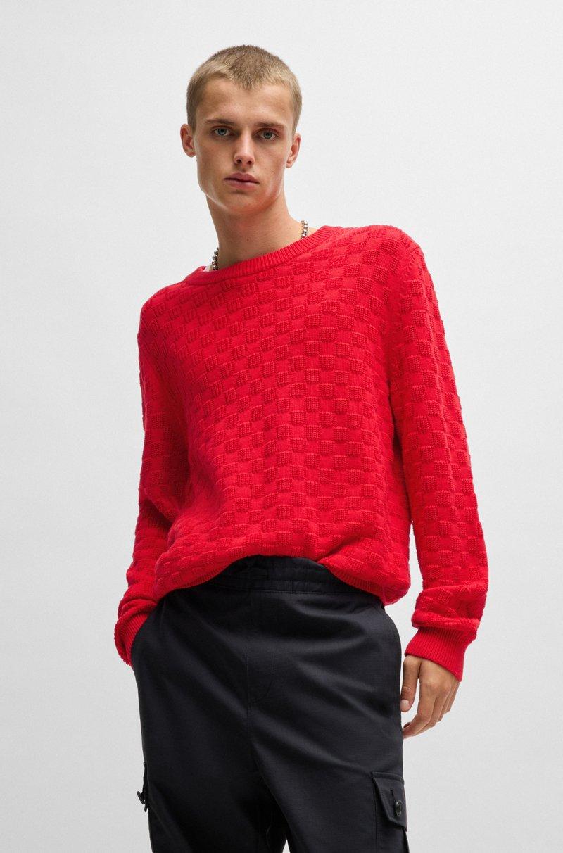 Hugo Boss Jersey relaxed fit de algodón con motivo en jacquard