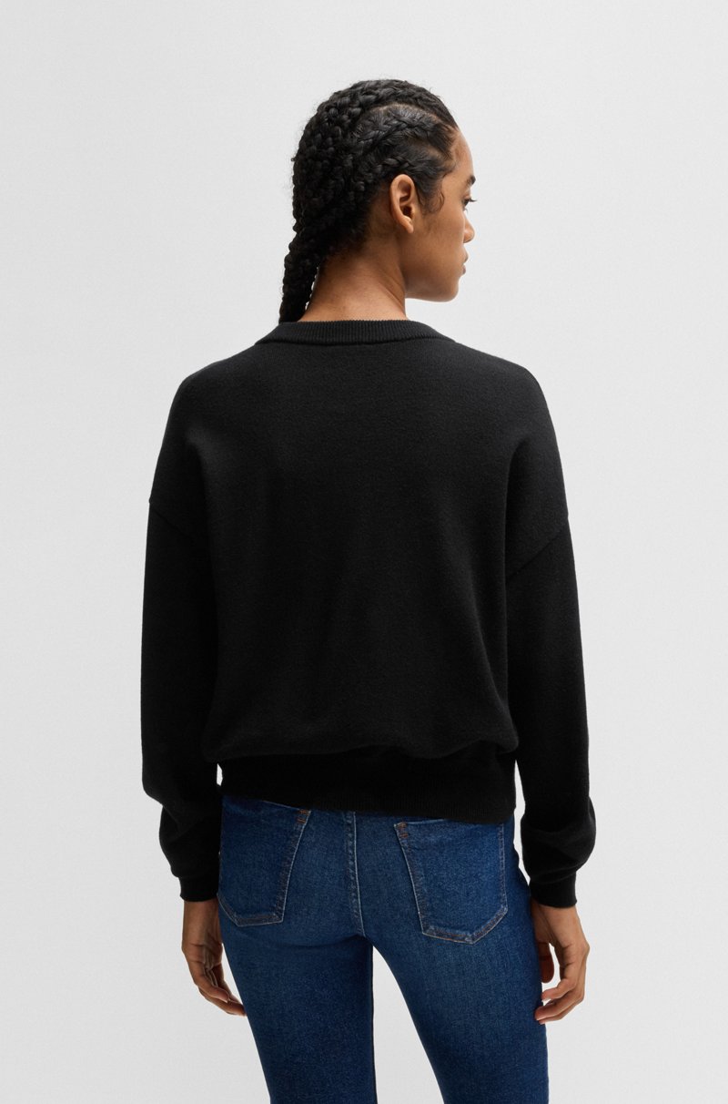 Hugo Boss Jersey Relaxed Fit De Cuello Redondo Con Logo Brillante