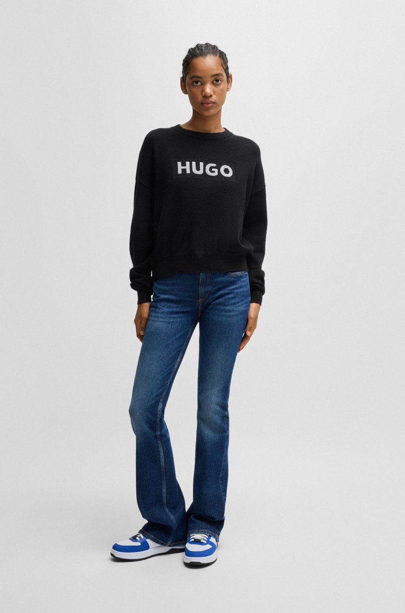 Hugo Boss Jersey Relaxed Fit De Cuello Redondo Con Logo Brillante