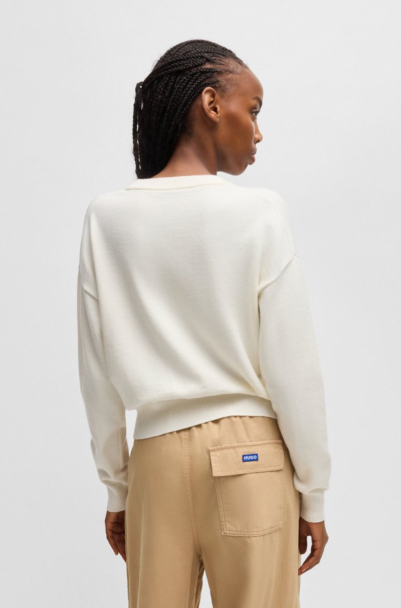 Hugo Boss Jersey Relaxed Fit De Cuello Redondo Con Logo Brillante