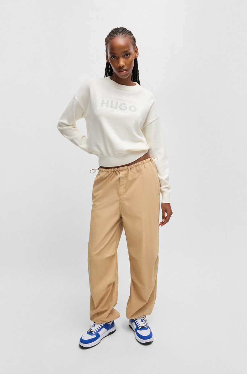 Hugo Boss Jersey Relaxed Fit De Cuello Redondo Con Logo Brillante