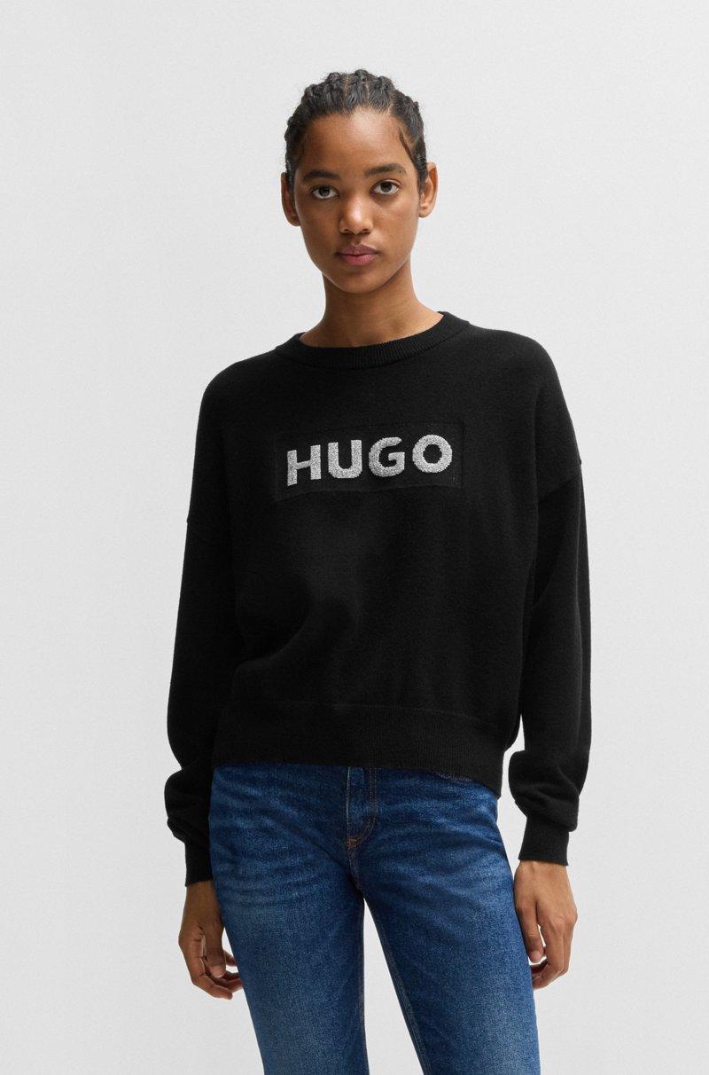 Hugo Boss Jersey relaxed fit de cuello redondo con logo brillante