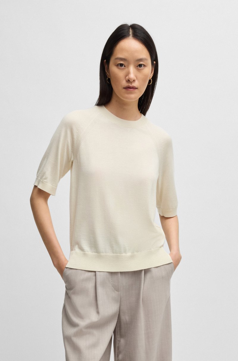 Hugo Boss Jersey relaxed fit de lana seda y cashmere