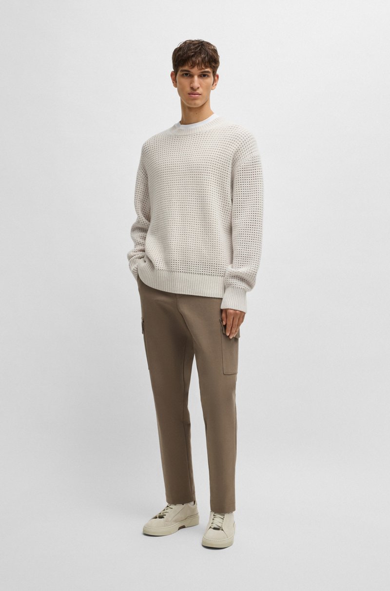 Hugo Boss Jersey Relaxed Fit De Lana Virgen Y Cashmere Con Estructura