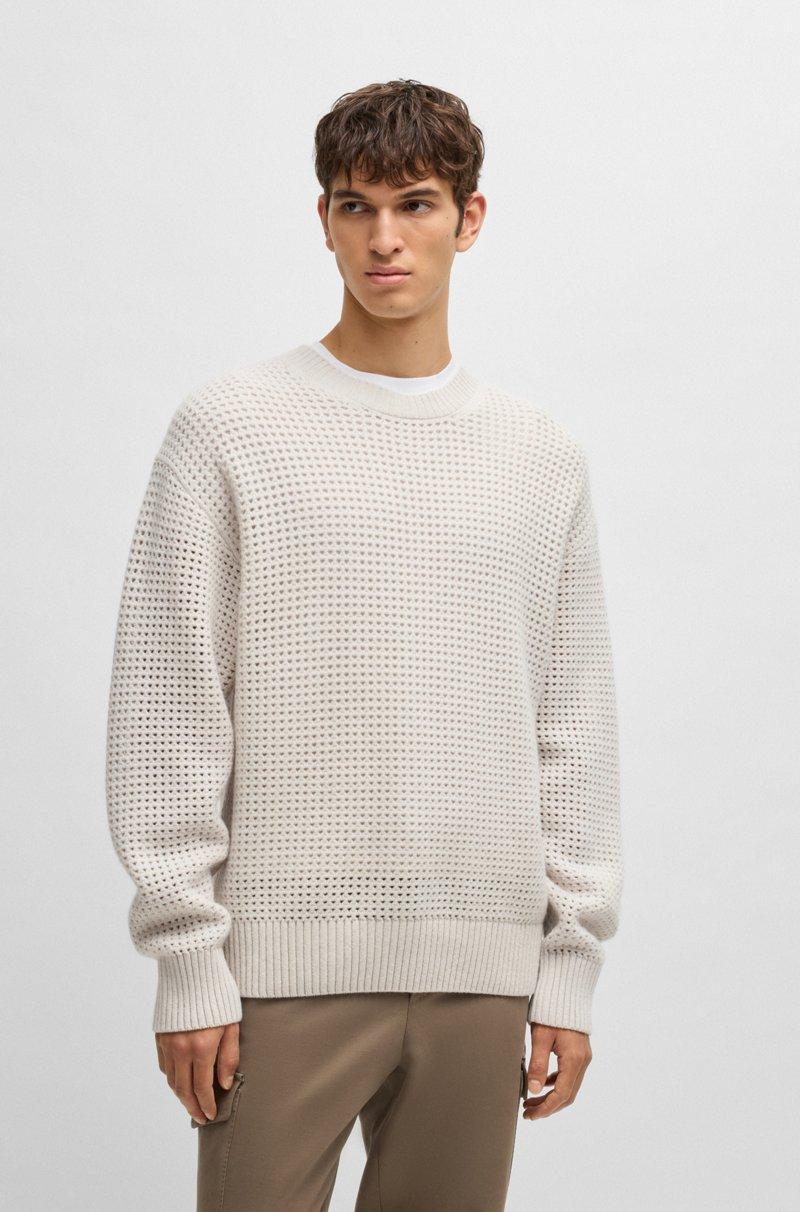 Hugo Boss Jersey relaxed fit de lana virgen y cashmere con estructura
