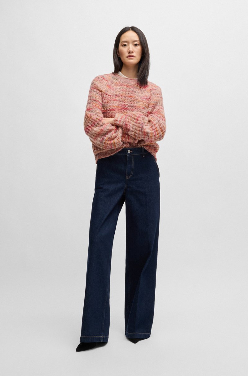 Hugo Boss Jersey Relaxed Fit De Mezcla De Alpaca Con Hilos Multicolor