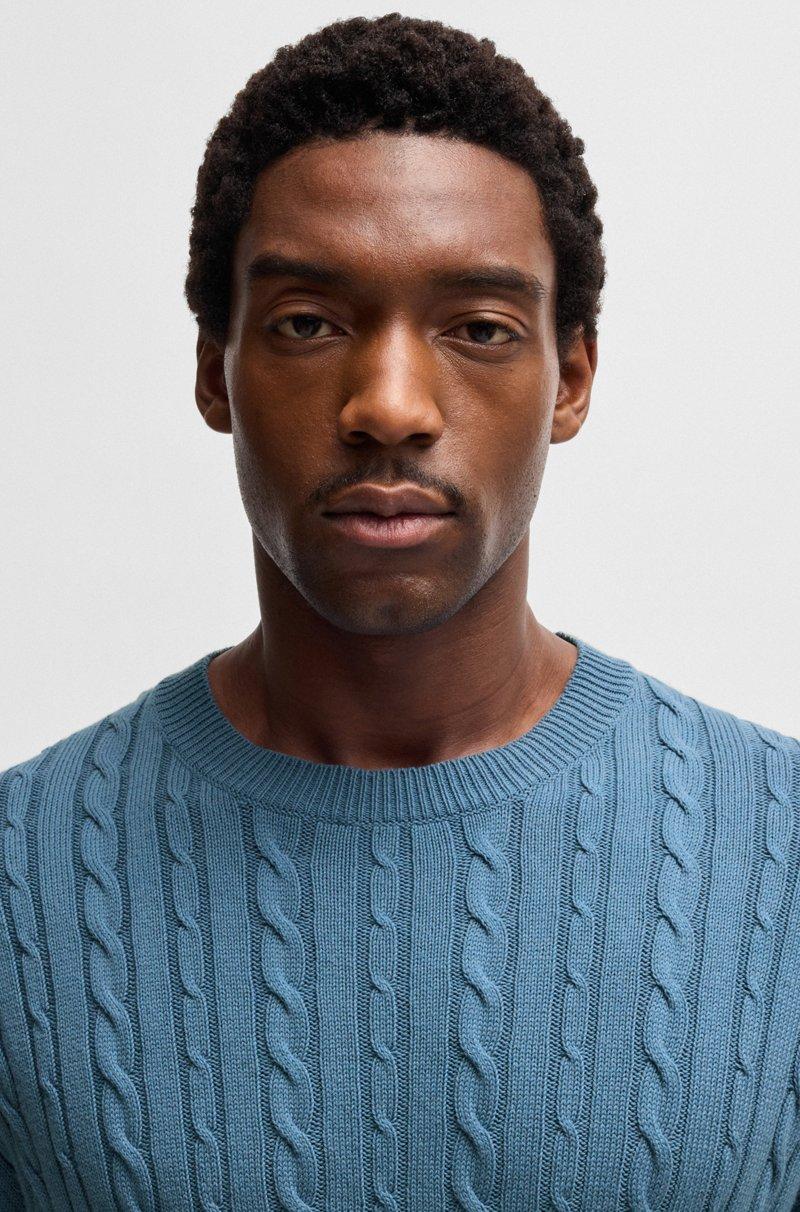 Hugo Boss Jersey Relaxed Fit De Punto Trenzado De Algodón Y Cashmere