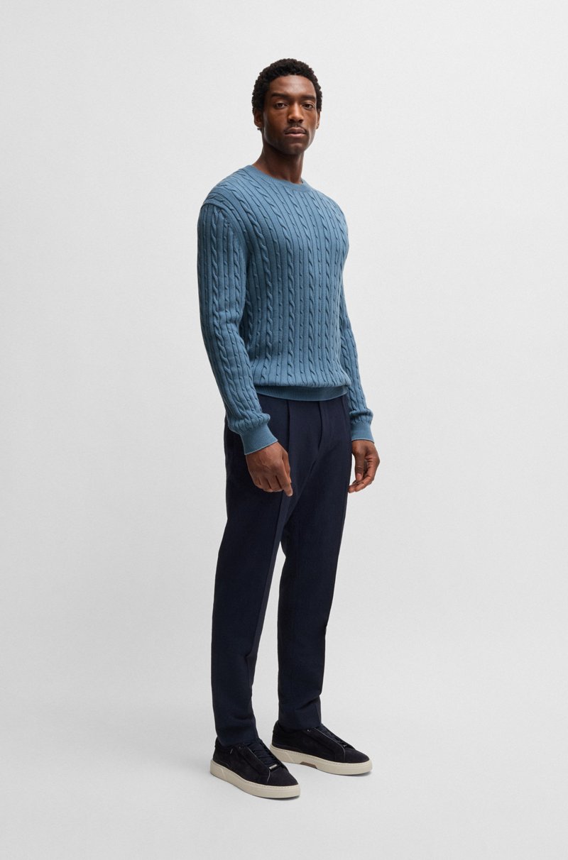 Hugo Boss Jersey Relaxed Fit De Punto Trenzado De Algodón Y Cashmere