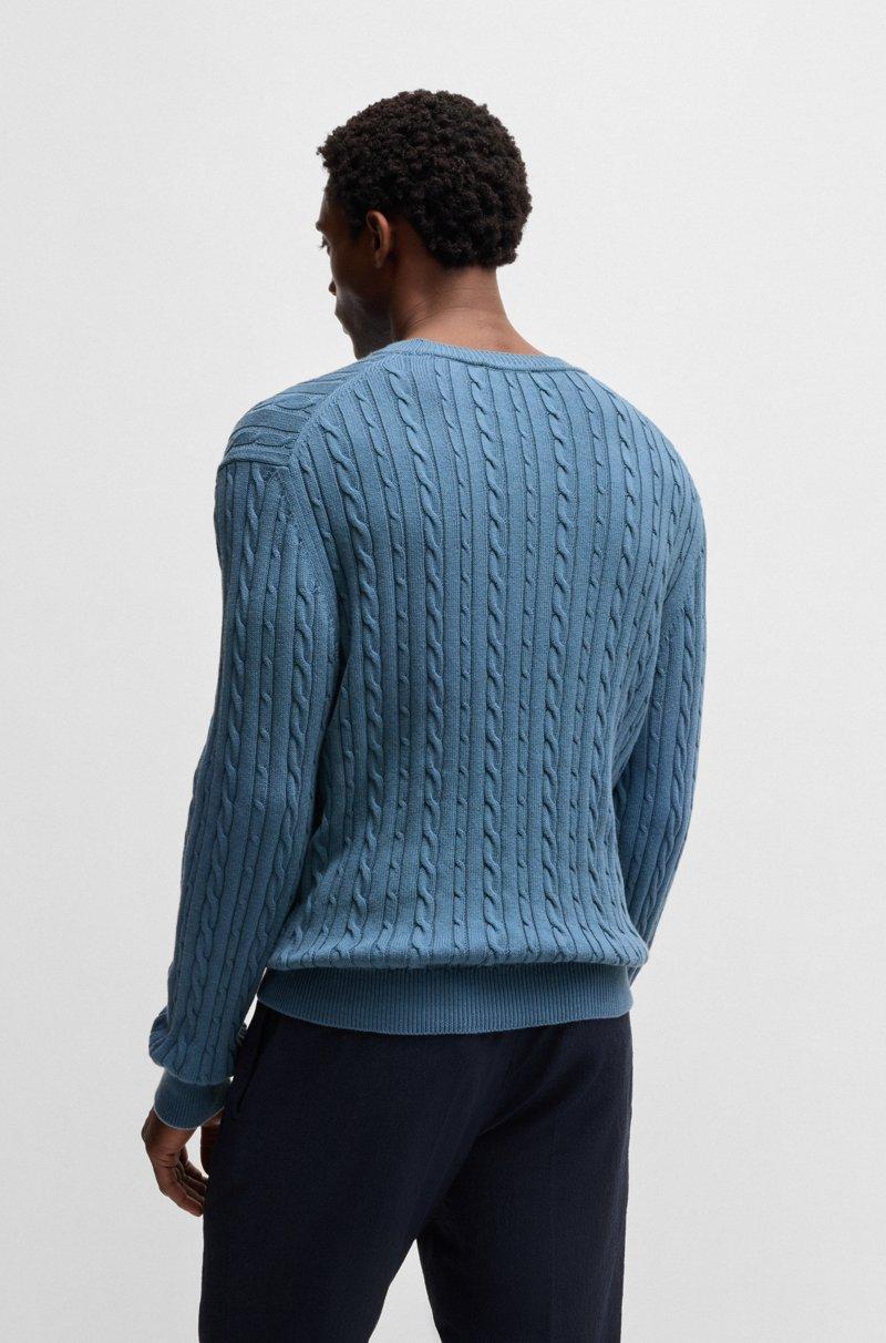 Hugo Boss Jersey Relaxed Fit De Punto Trenzado De Algodón Y Cashmere