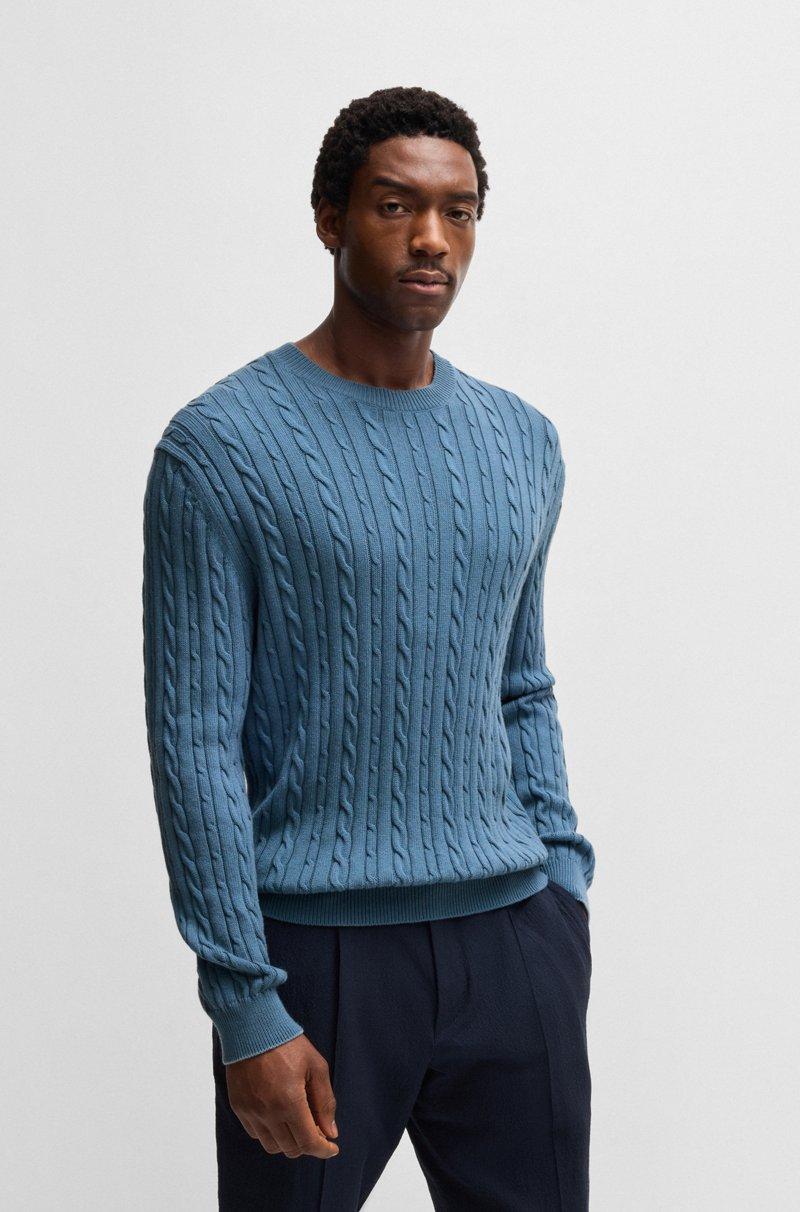 Hugo Boss Jersey relaxed fit de punto trenzado de algodón y cashmere