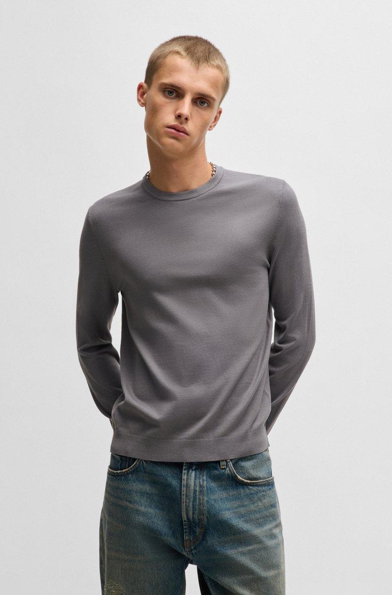 Hugo Boss Jersey slim fit con cuello redondo en hilos suaves