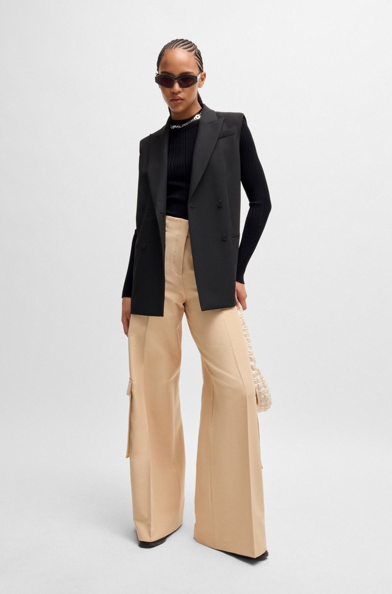 Hugo Boss Jersey Slim Fit Con Estructura De Canalé Irregular