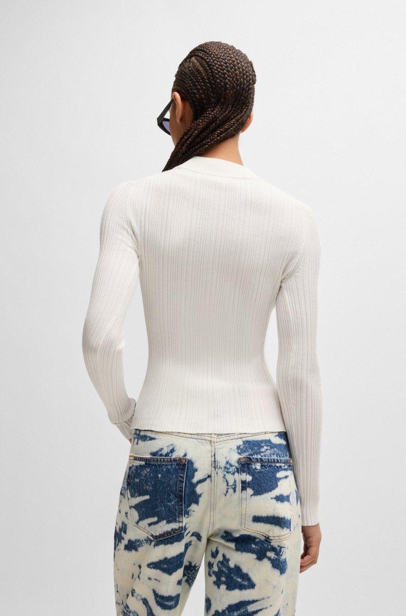 Hugo Boss Jersey Slim Fit Con Estructura De Canalé Irregular