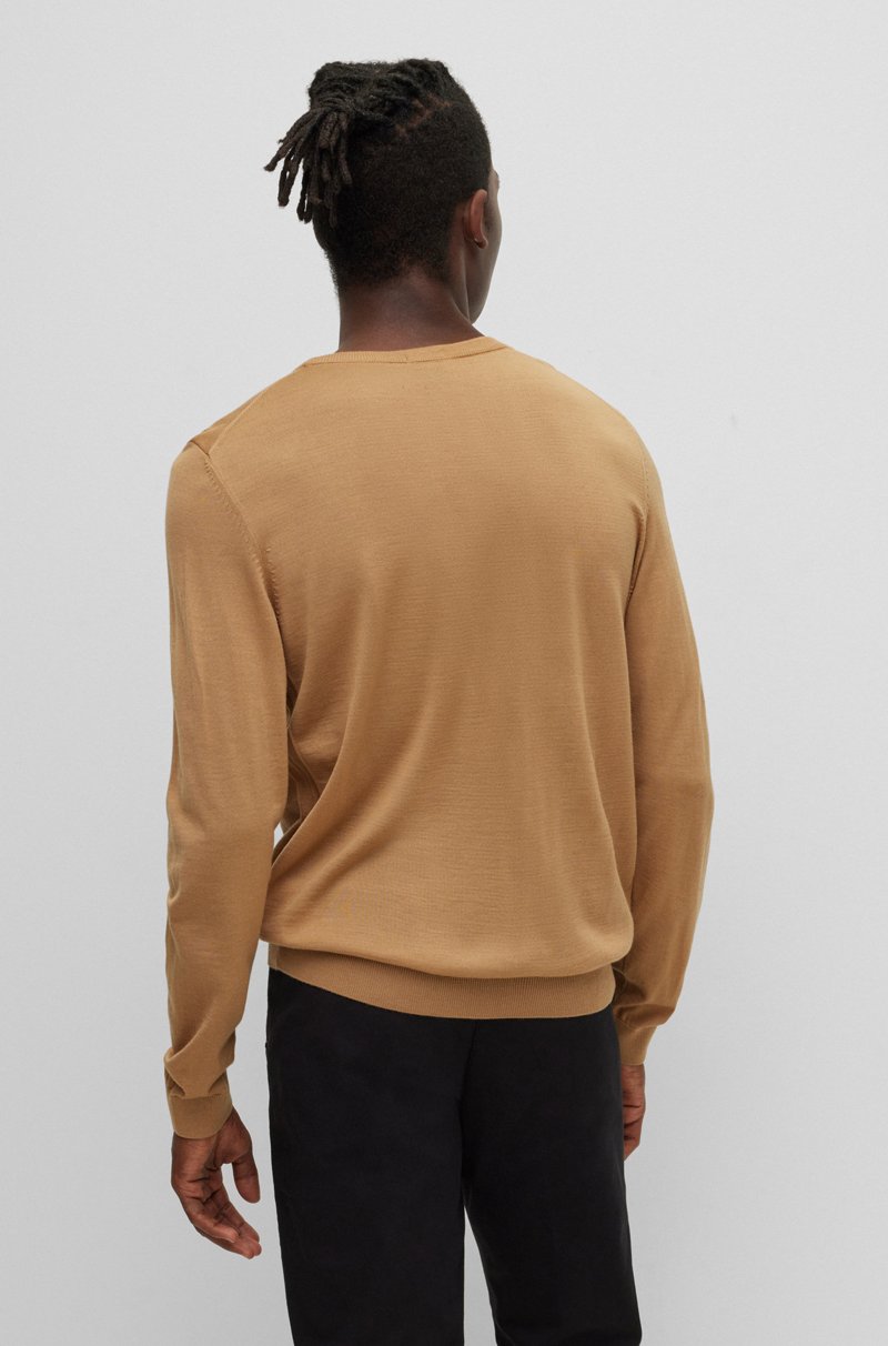 Hugo Boss Jersey Slim Fit De Cuello Redondo En Lana Merina