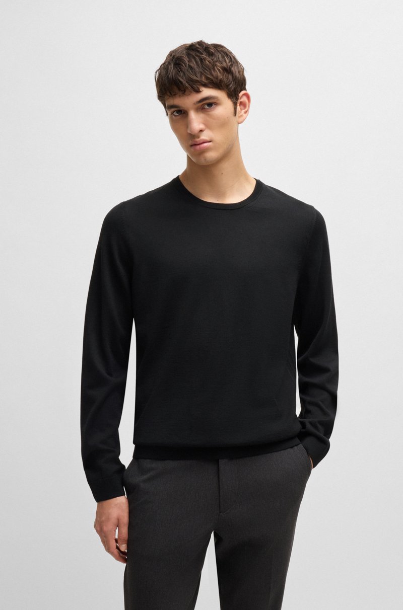 Hugo Boss Jersey slim fit de cuello redondo en lana merina