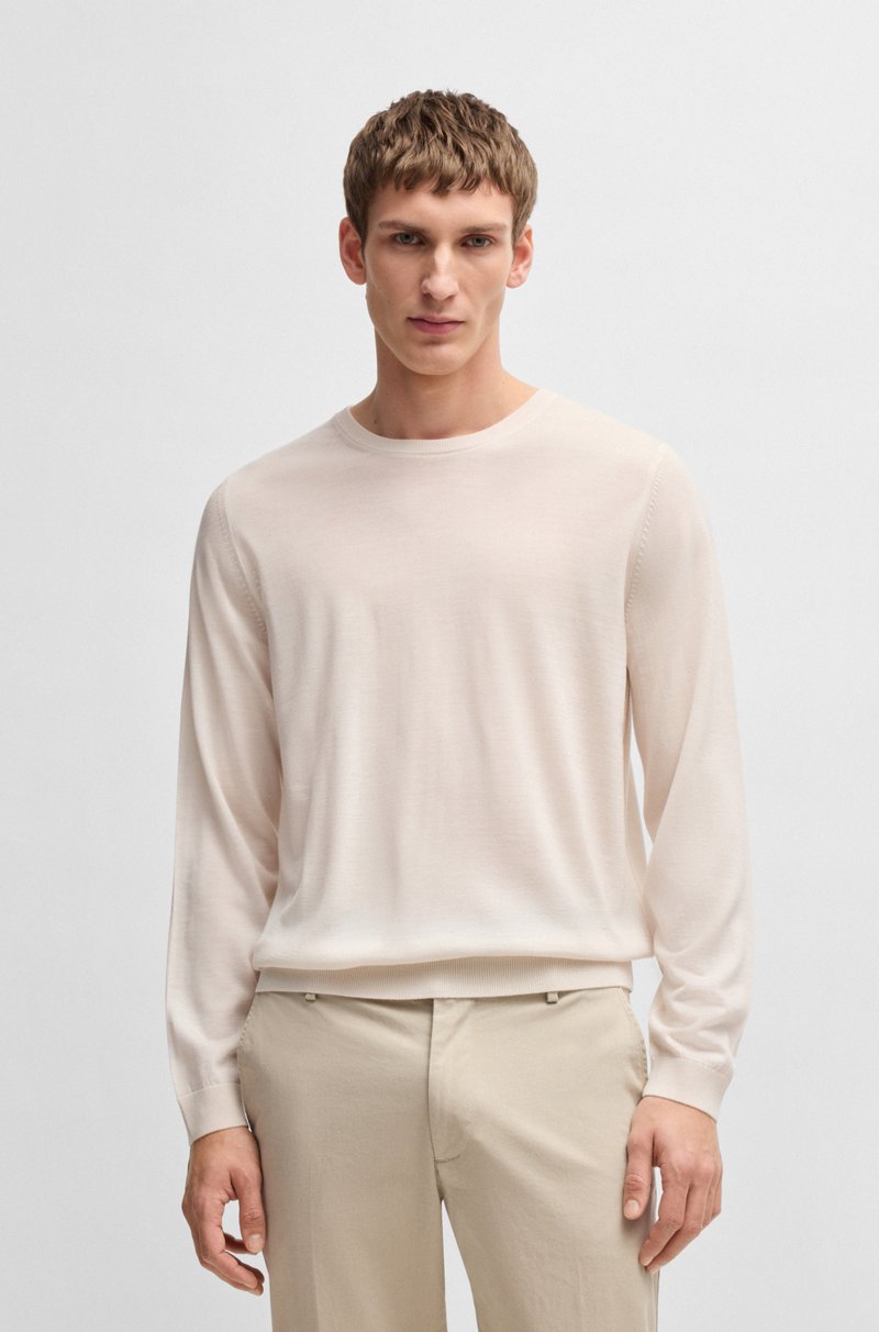 Hugo Boss Jersey slim fit de cuello redondo en lana merina