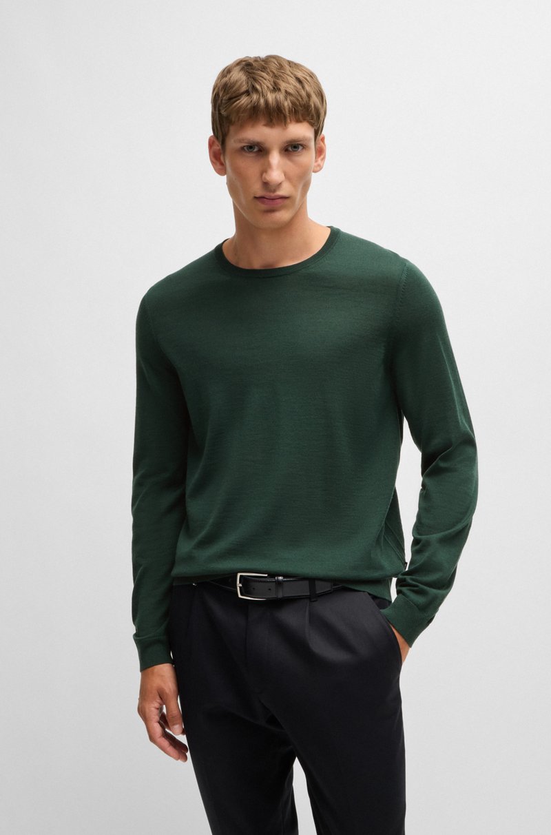Hugo Boss Jersey slim fit de cuello redondo en lana merina