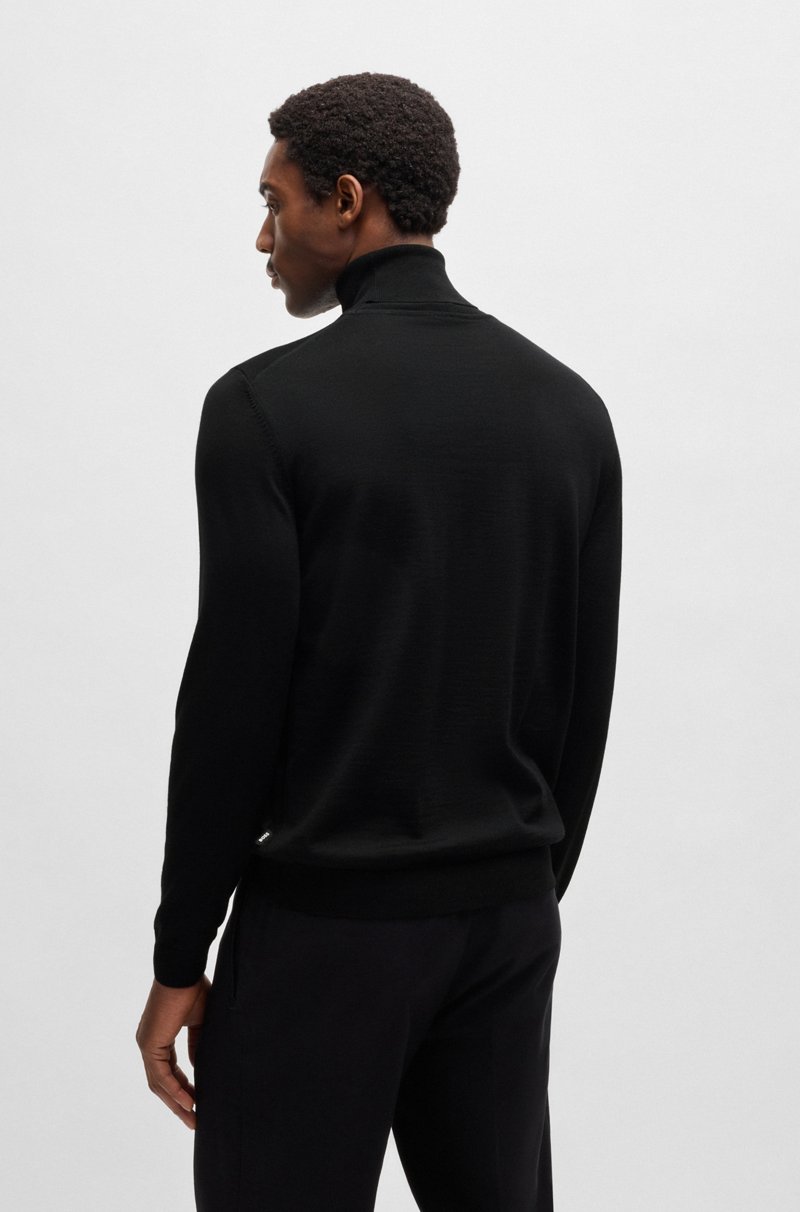 Hugo Boss Jersey Slim Fit De Cuello Vuelto En Lana Merina