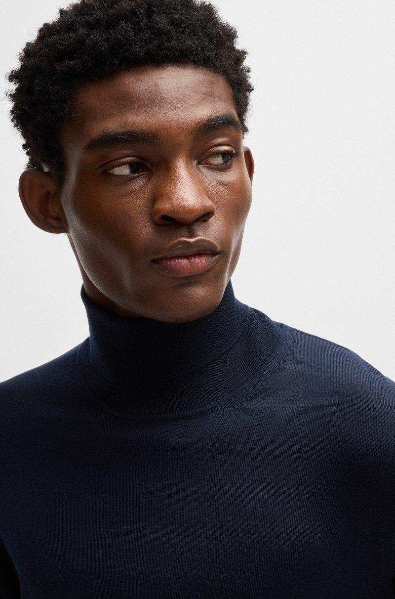 Hugo Boss Jersey Slim Fit De Cuello Vuelto En Lana Merina