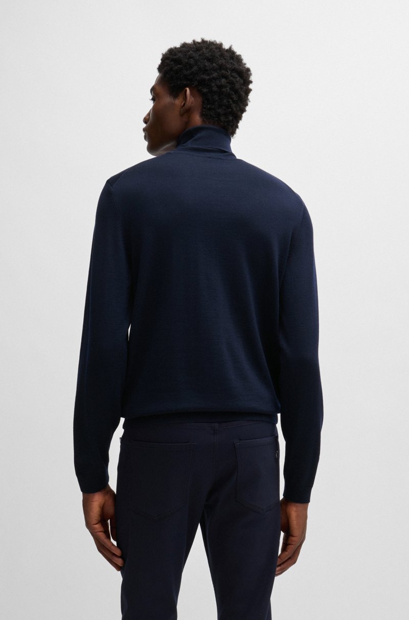 Hugo Boss Jersey Slim Fit De Cuello Vuelto En Lana Merina