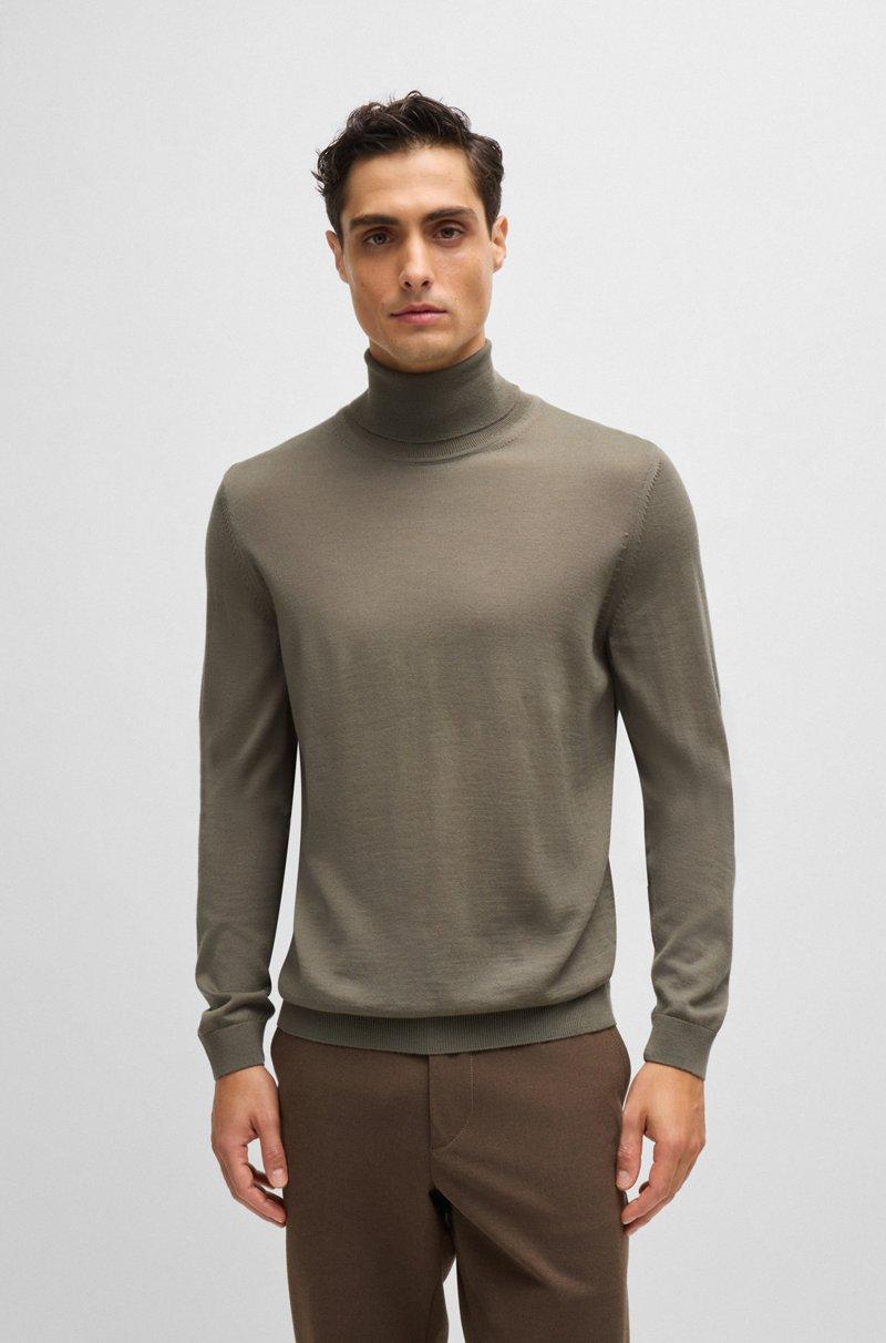 Hugo Boss Jersey slim fit de cuello vuelto en lana merina