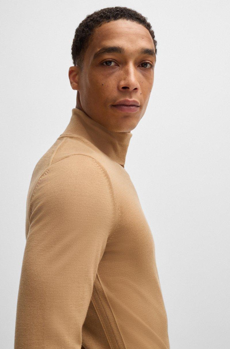 Hugo Boss Jersey Slim Fit De Cuello Vuelto En Lana Merina