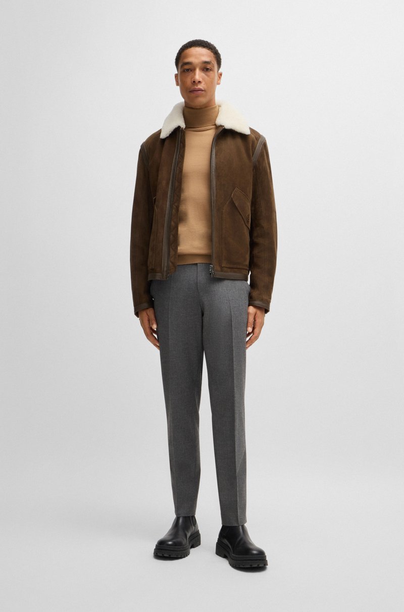 Hugo Boss Jersey Slim Fit De Cuello Vuelto En Lana Merina