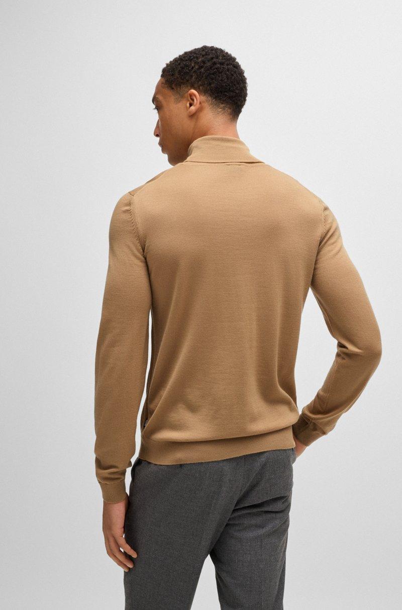 Hugo Boss Jersey Slim Fit De Cuello Vuelto En Lana Merina