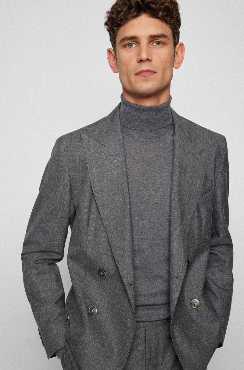 Hugo Boss Jersey Slim Fit De Cuello Vuelto En Lana Merina