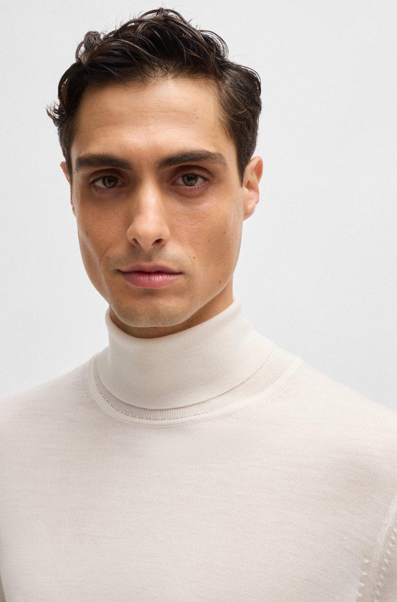 Hugo Boss Jersey Slim Fit De Cuello Vuelto En Lana Merina