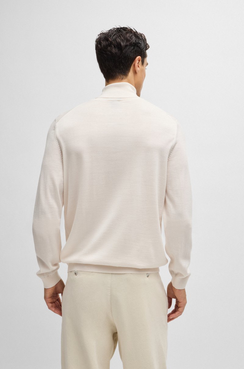 Hugo Boss Jersey Slim Fit De Cuello Vuelto En Lana Merina
