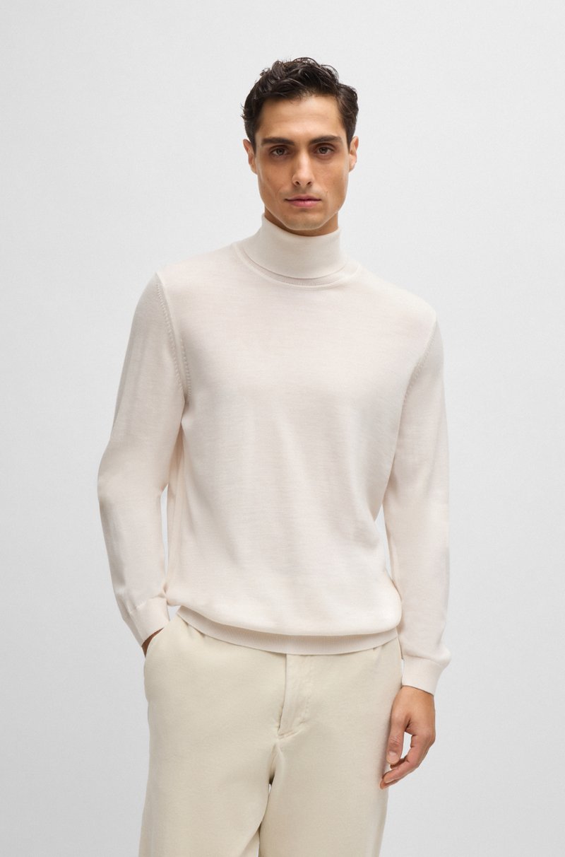 Hugo Boss Jersey slim fit de cuello vuelto en lana merina