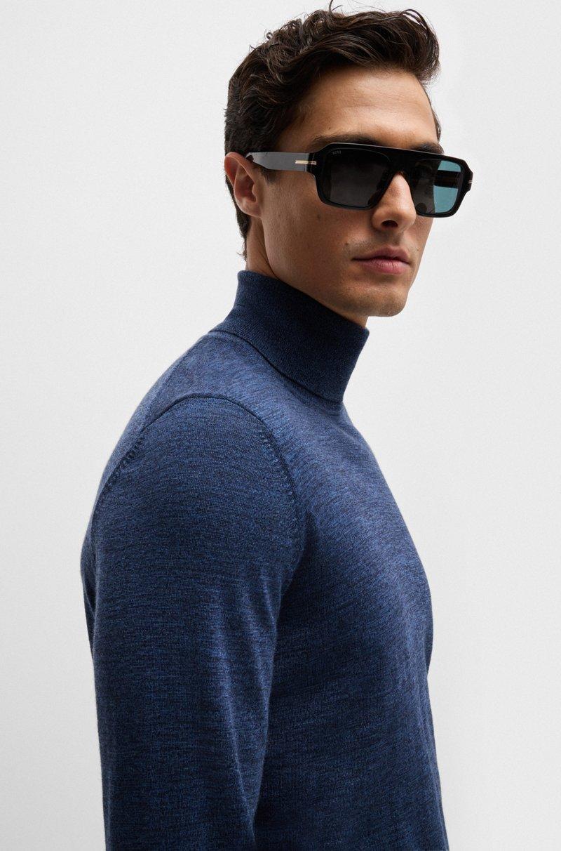 Hugo Boss Jersey Slim Fit De Cuello Vuelto En Lana Merina