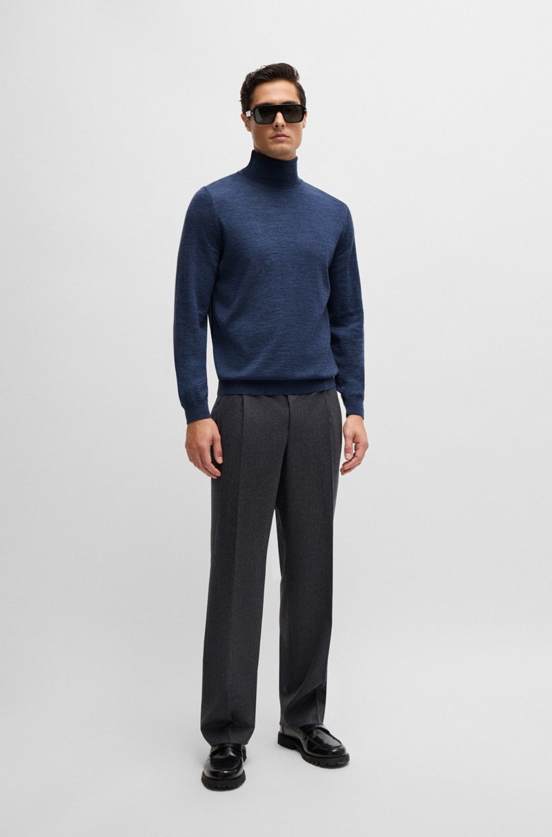 Hugo Boss Jersey Slim Fit De Cuello Vuelto En Lana Merina