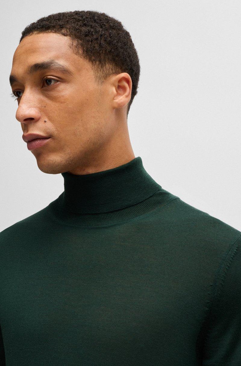 Hugo Boss Jersey Slim Fit De Cuello Vuelto En Lana Merina