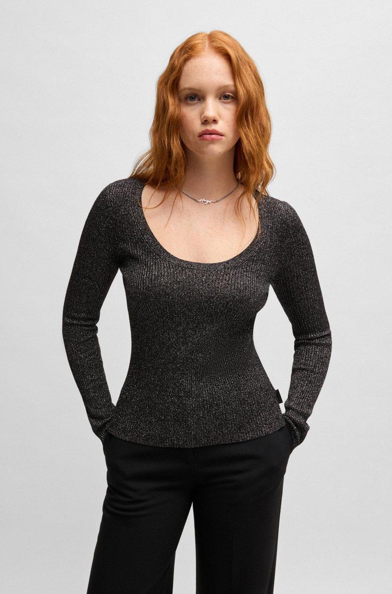 Hugo Boss Jersey slim fit de hilos suaves con efecto brillante