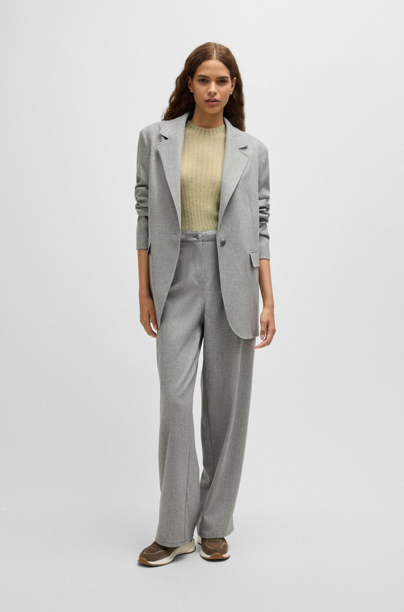 Hugo Boss Jersey Slim Fit En Mezcla De Lana Con Aberturas Laterales