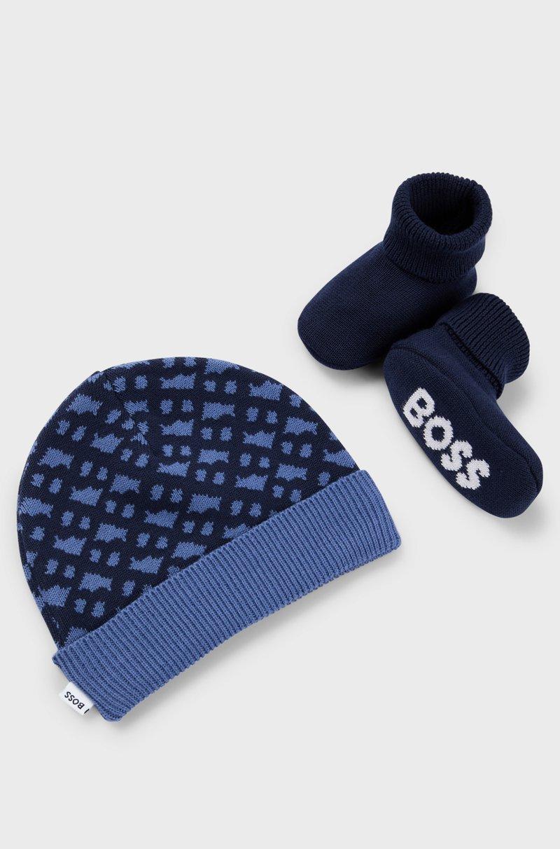 Hugo Boss Juego de gorro y patucos para bebés en caja de regalo