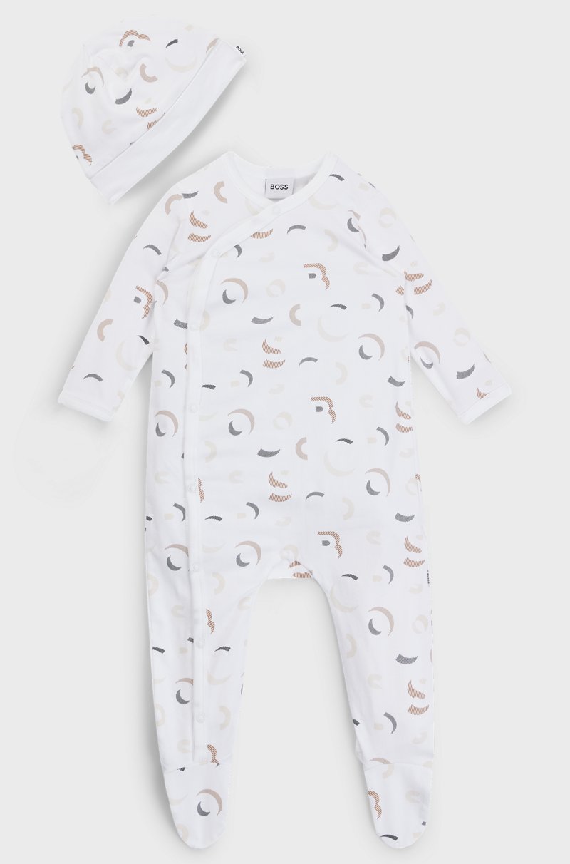 Hugo Boss Juego de pijama y gorro para bebés en caja de regalo