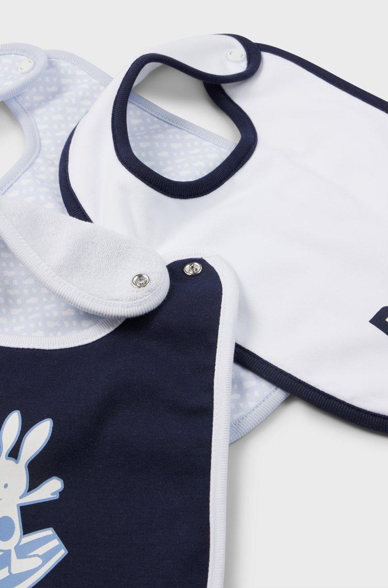 Hugo Boss Juego De Tres Baberos De Algodón En Caja De Regalo