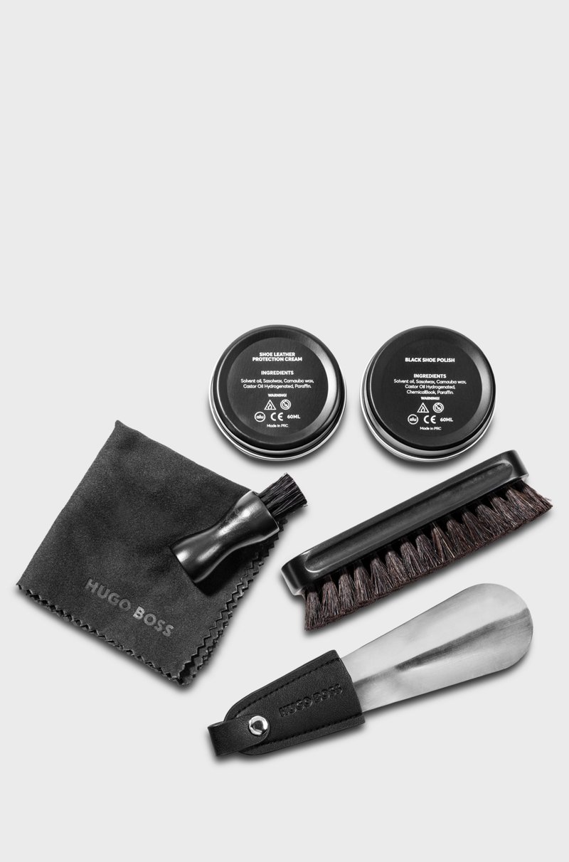 Hugo Boss Kit Para El Cuidado Del Calzado En Bolso De Piel Sintética Con Grano