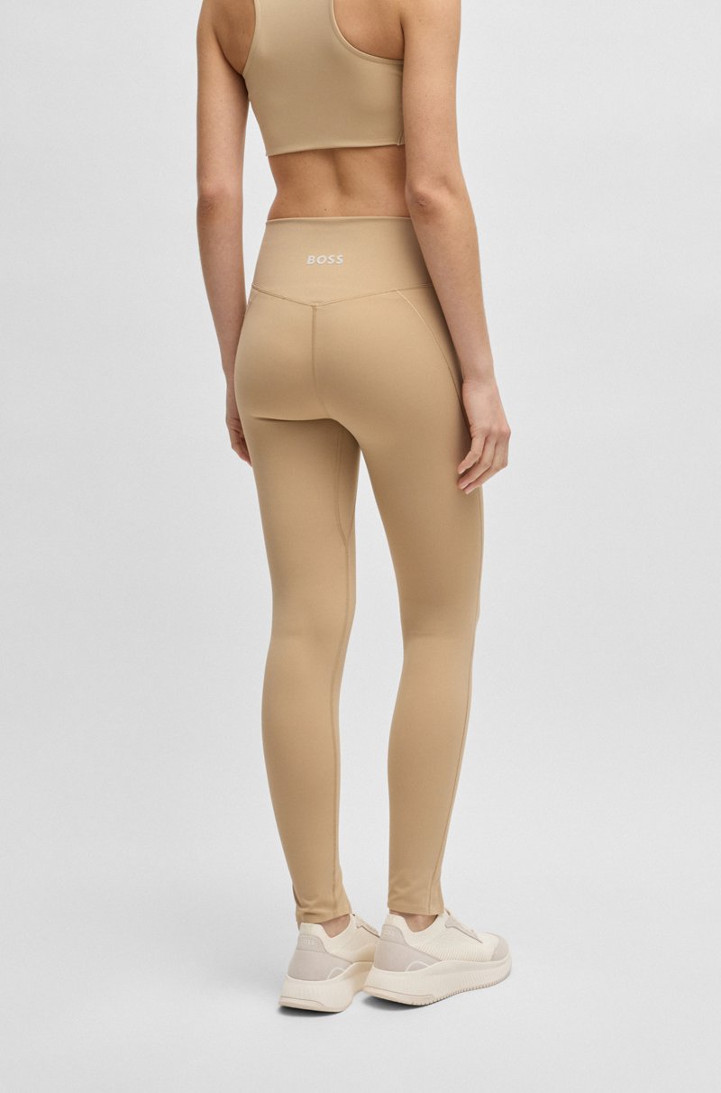 Hugo Boss Leggings Activos En Tejido Interlock Elástico Con Aberturas En Los Bajos